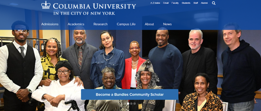 Columbia University home page 