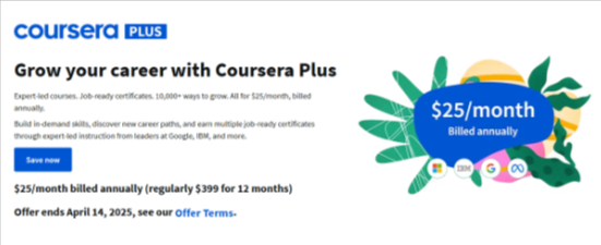 Coursera Annual Savings - Get 30% off
