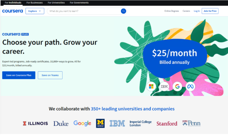 Coursera provides access to online courses