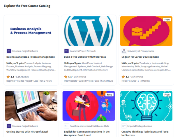 Explore the free course catalog 