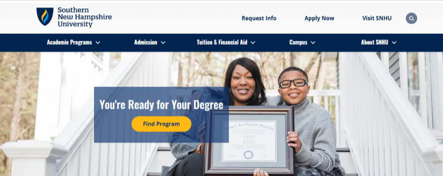 Southern New Hampshire University (SNHU) home page 