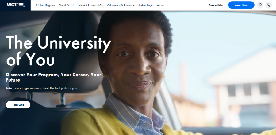 Western Governors University (WGU) home page 