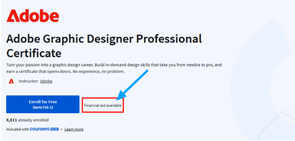 Adobe Graphic Designer Certificate course with financial aid