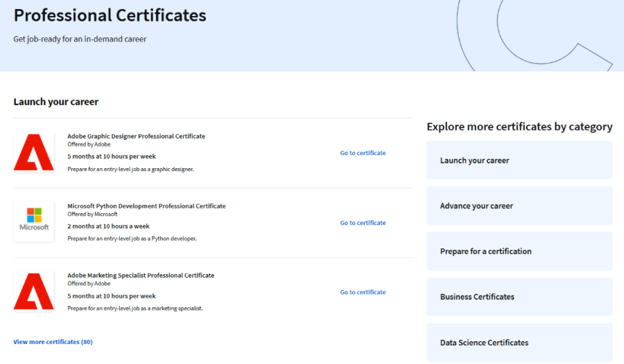 Coursera certification