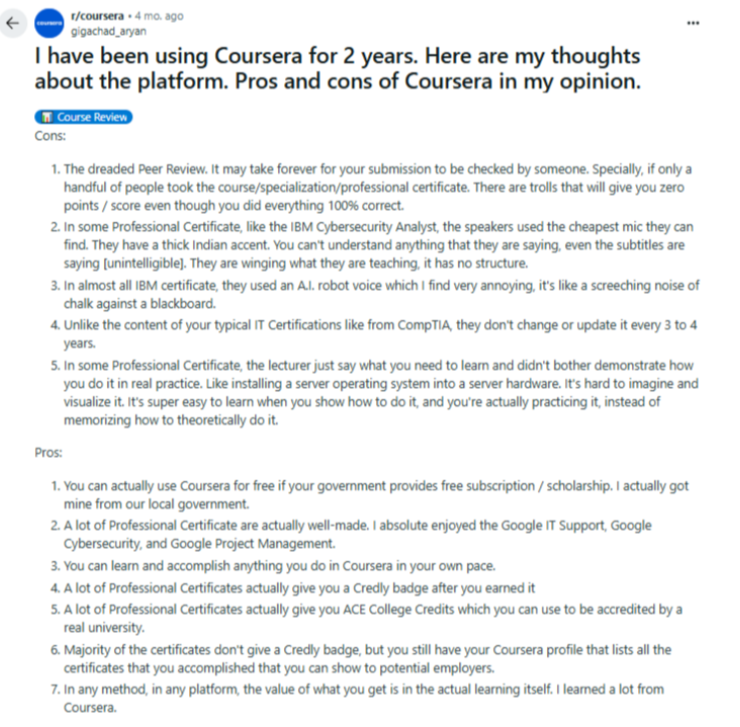 Coursera Review