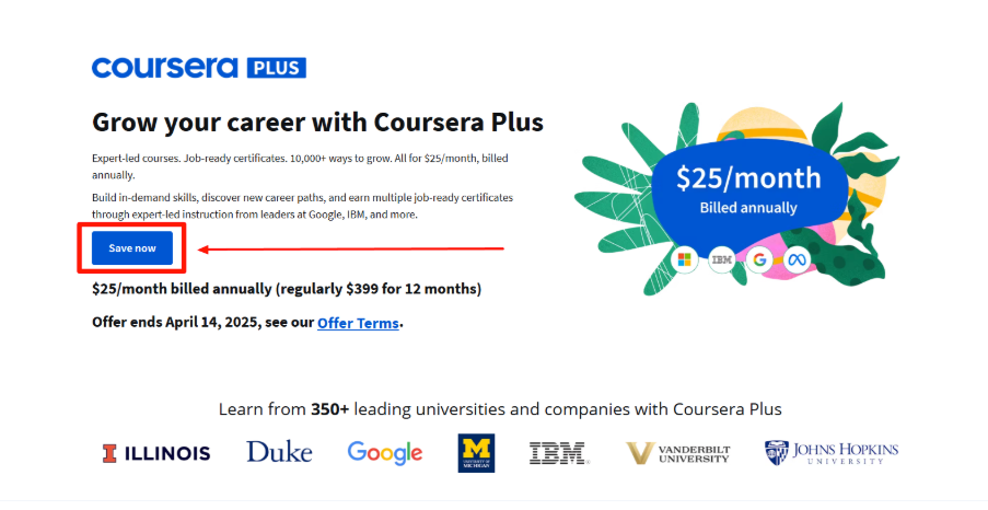 Coursera limited time discount