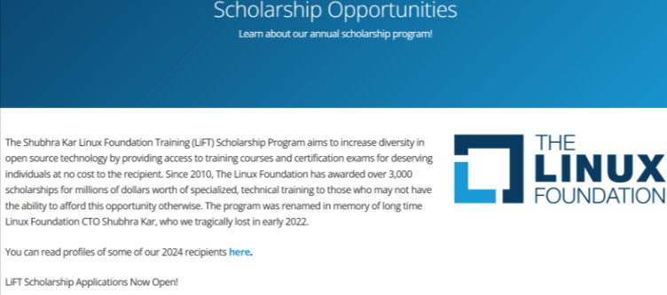 Linux Foundation Scholarships Program