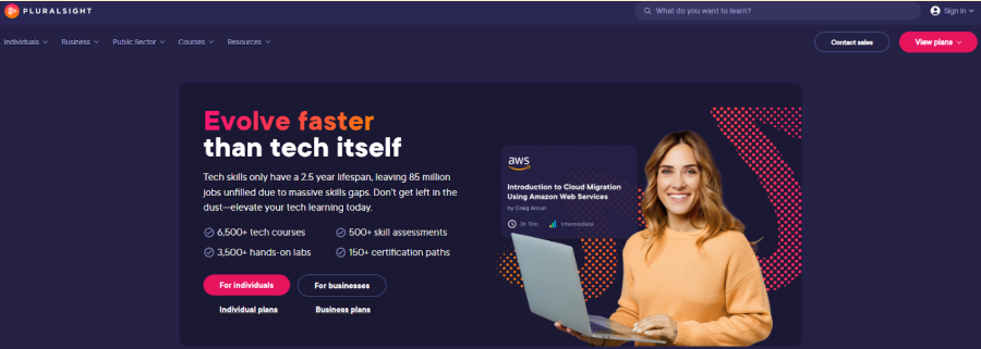 Pluralsight Homepage