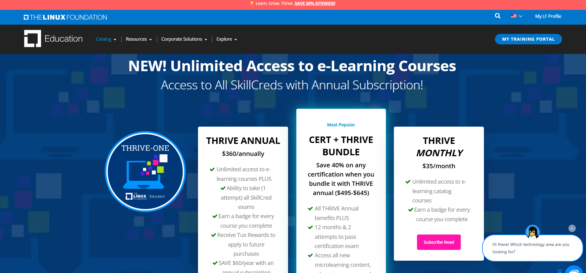 Visit the Linux Foundation training page