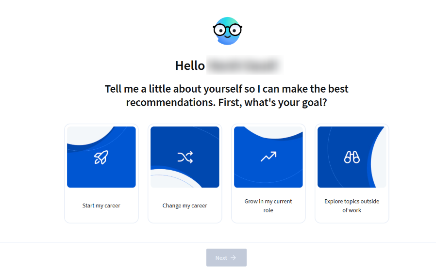 Coursera onboarding survey questions