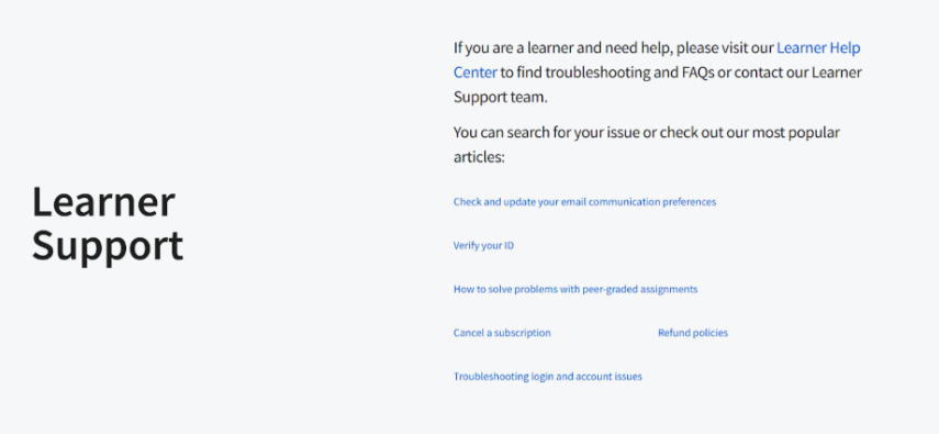 Coursera Learner Support