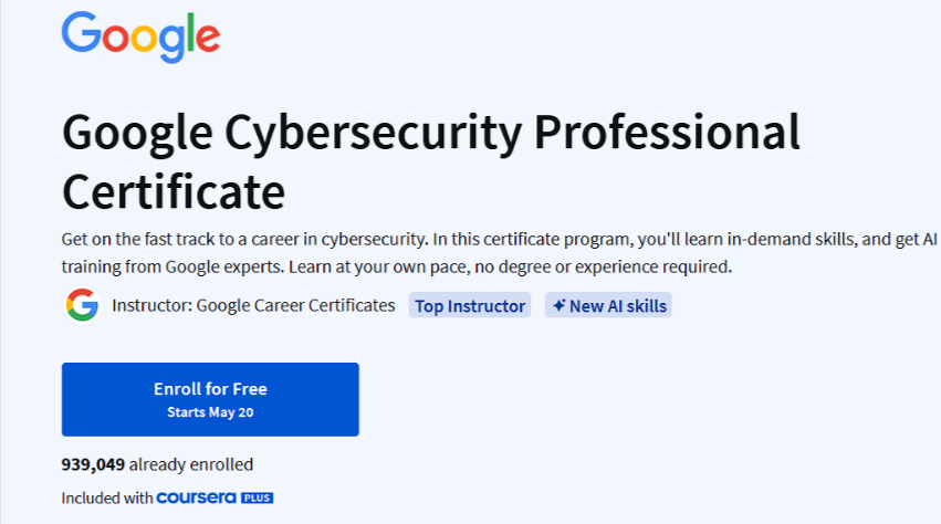 Google Cybersecurity Certificate