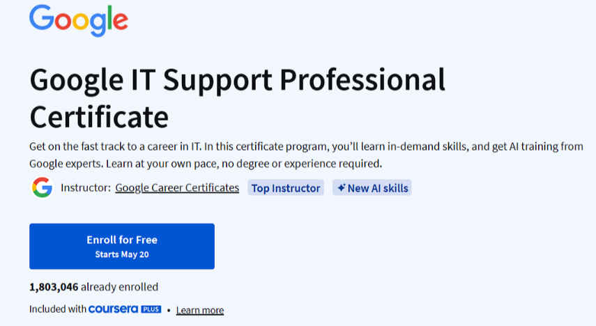 Google IT Support Certificate