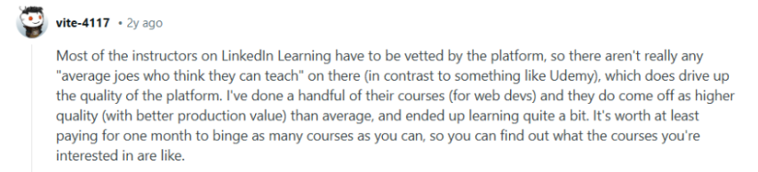 LinkedIn Learning User Reviews
