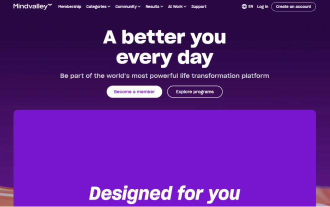 Mindvalley Homepage