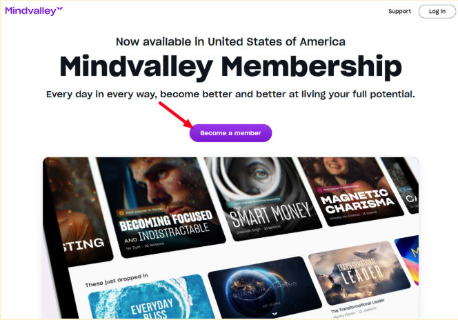 Mindvalley membership page
