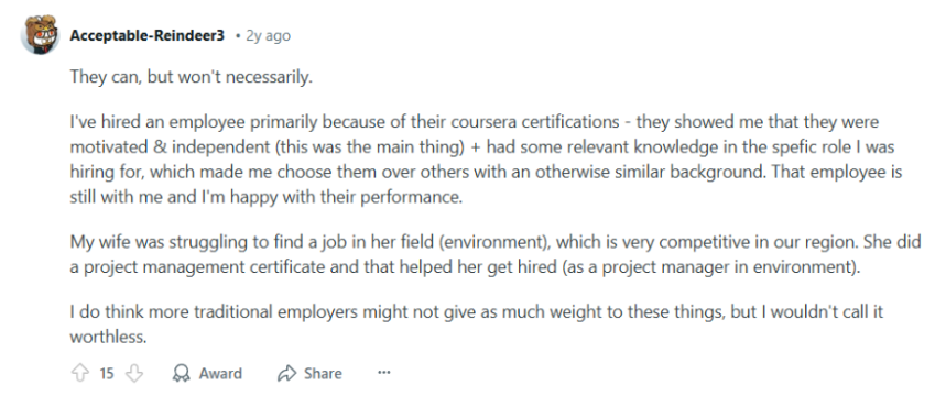 reddit user review