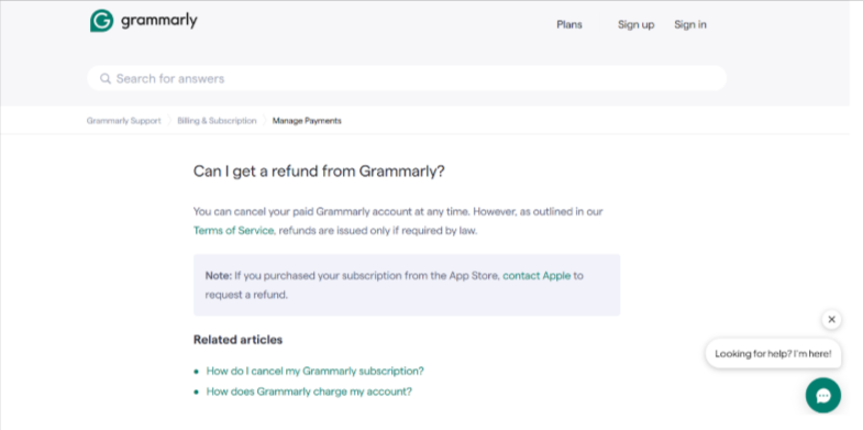 Refund Policy Of Grammarly Pro