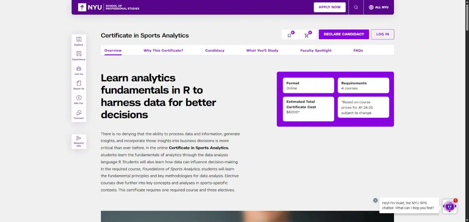 Certificate in Sports Analytics Certificate in Sports Analytics